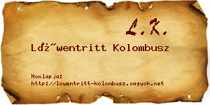 Löwentritt Kolombusz névjegykártya